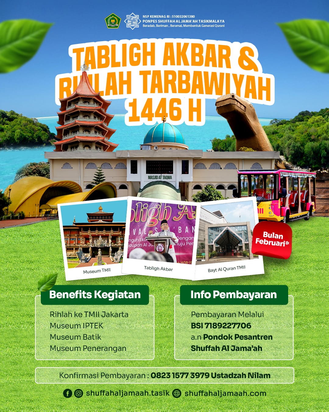 Informasi Tabligh Akbar & Rihlah Tarbawiyah TMII Bandung 1446 H